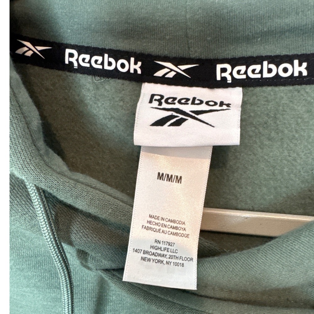 Reebok Core Hoodie Duck Green Fleece Lined Men's M MSRP $55 NWT - Picture 2 of 4